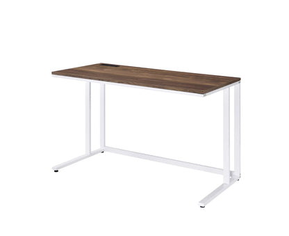 Tyrese Walnut & White Finish Writing Desk W/USB - 1st Choice Furniture Direct