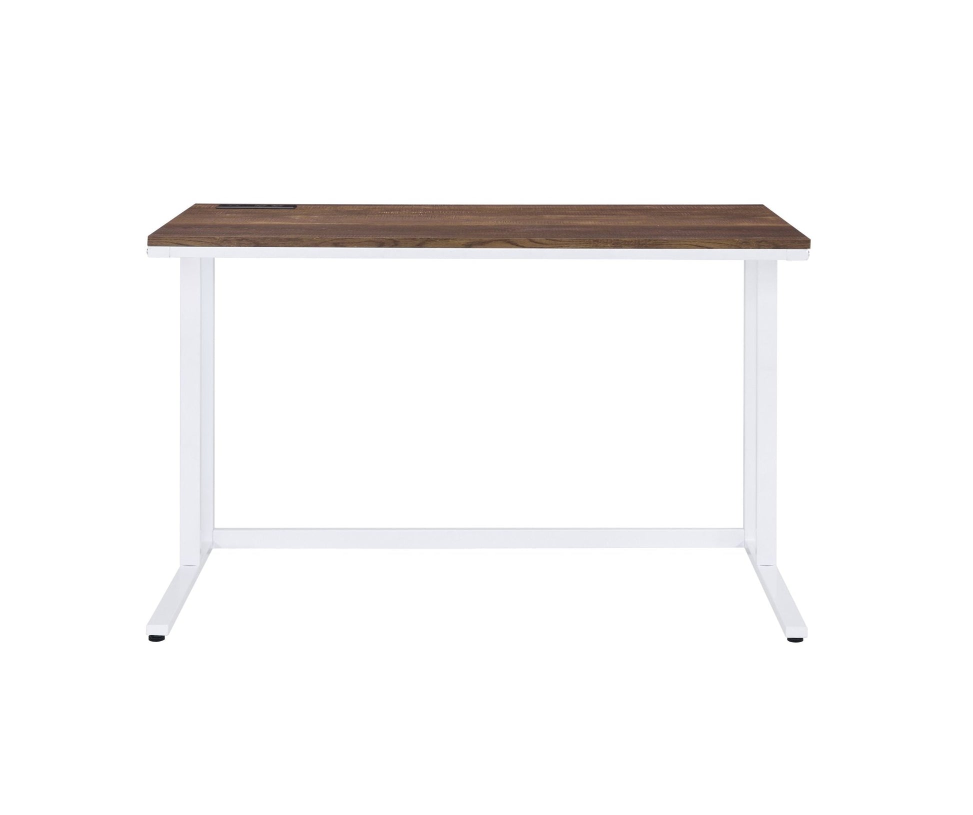Tyrese Walnut & White Finish Writing Desk W/USB - 1st Choice Furniture Direct