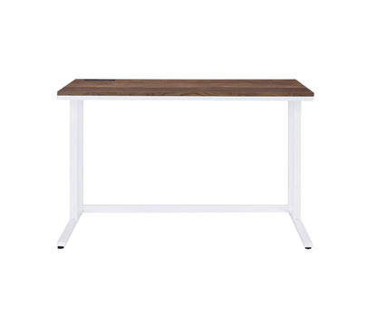 Tyrese Walnut & White Finish Writing Desk W/USB - 1st Choice Furniture Direct