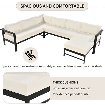 U - shaped multi - person outdoor sofa set, suitable for gardens, backyards, and balconies. - 1st Choice Furniture Direct
