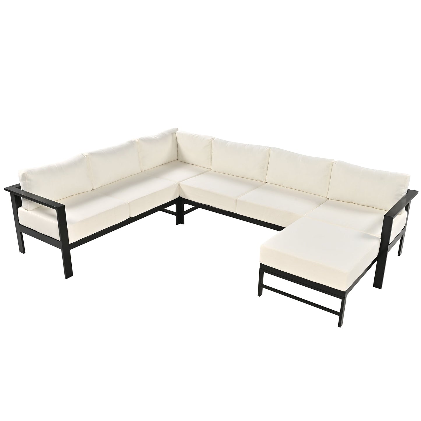 U - shaped multi - person outdoor sofa set, suitable for gardens, backyards, and balconies. - 1st Choice Furniture Direct