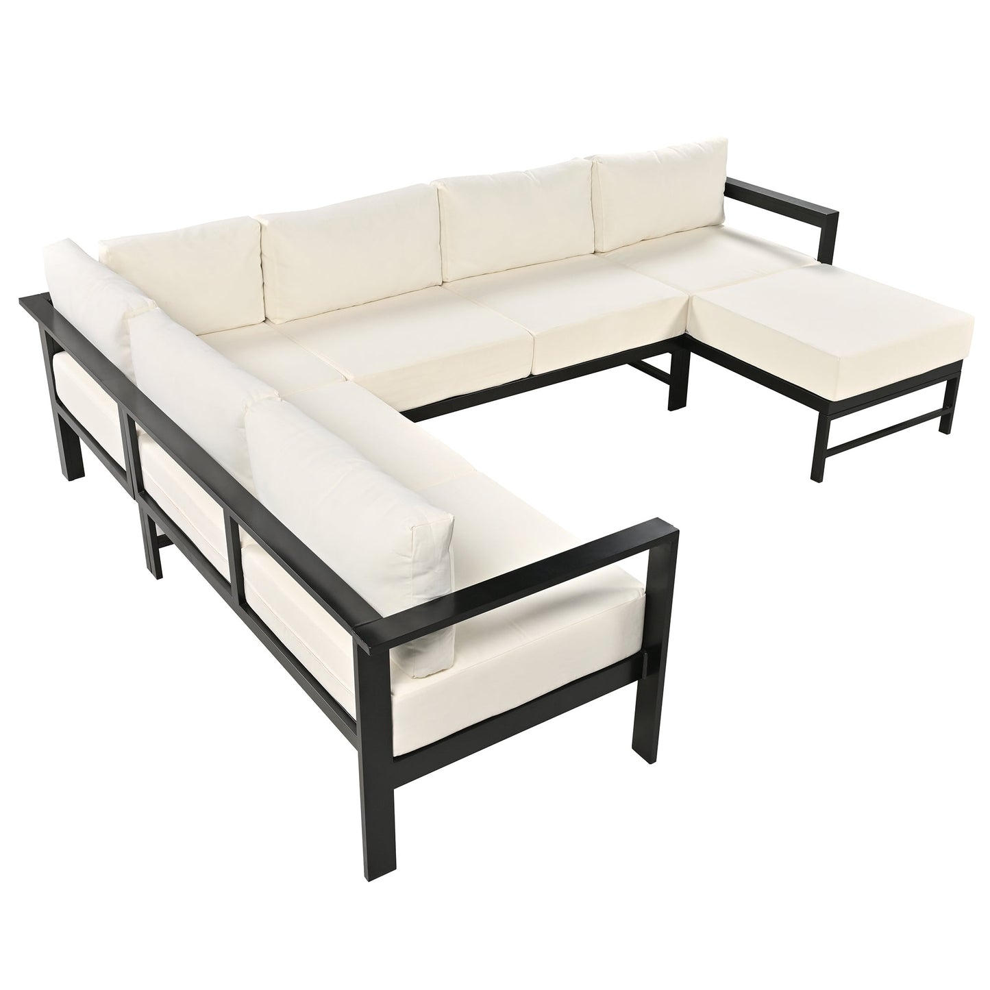 U - shaped multi - person outdoor sofa set, suitable for gardens, backyards, and balconies. - 1st Choice Furniture Direct