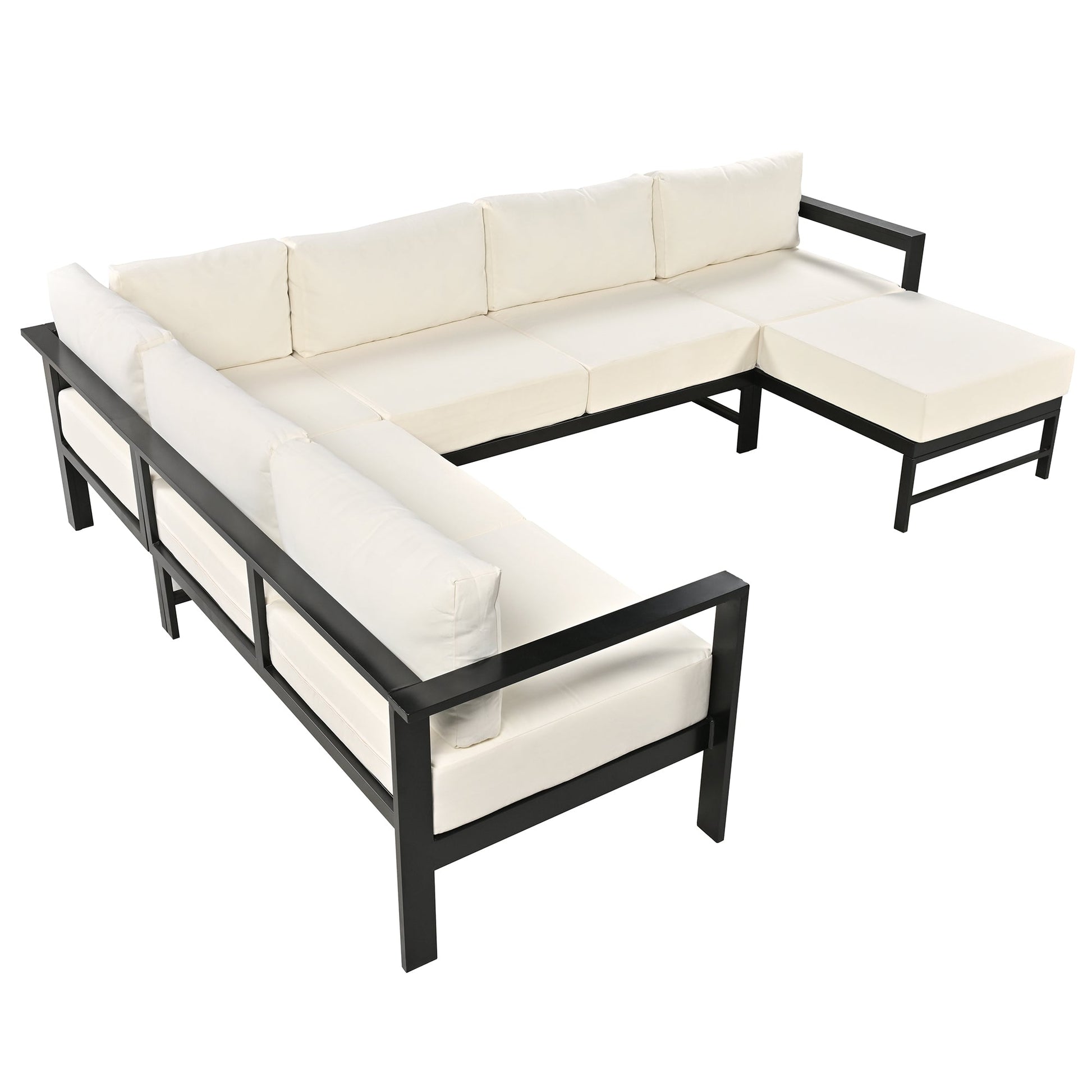 U - shaped multi - person outdoor sofa set, suitable for gardens, backyards, and balconies. - 1st Choice Furniture Direct