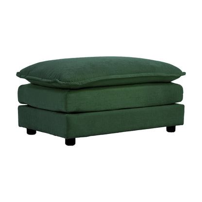 U - Shaped Sectional Sofa w/Reversible Footrest, 5 - Seater Convertible Corner Couch with 2 Ottomans ,Modern Minimalist Soft Sofa & Couch for Living Room , Green Chenille - 1st Choice Furniture Direct