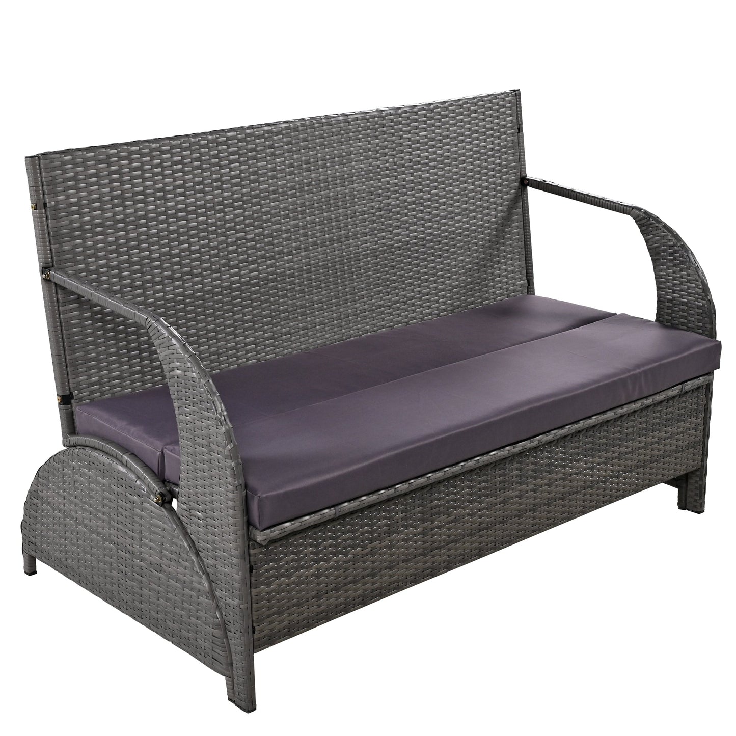 U_STYLE 2 - in - 1 Convertible Picnic Upholstered Bench Table,57.1' Outdoor Loveseat,Portable Picnic Table Couch,Convertible To 4 Seats&1 Table,For Garden,Lawn,Backyard,Porch,Patio - 1st Choice Furniture Direct