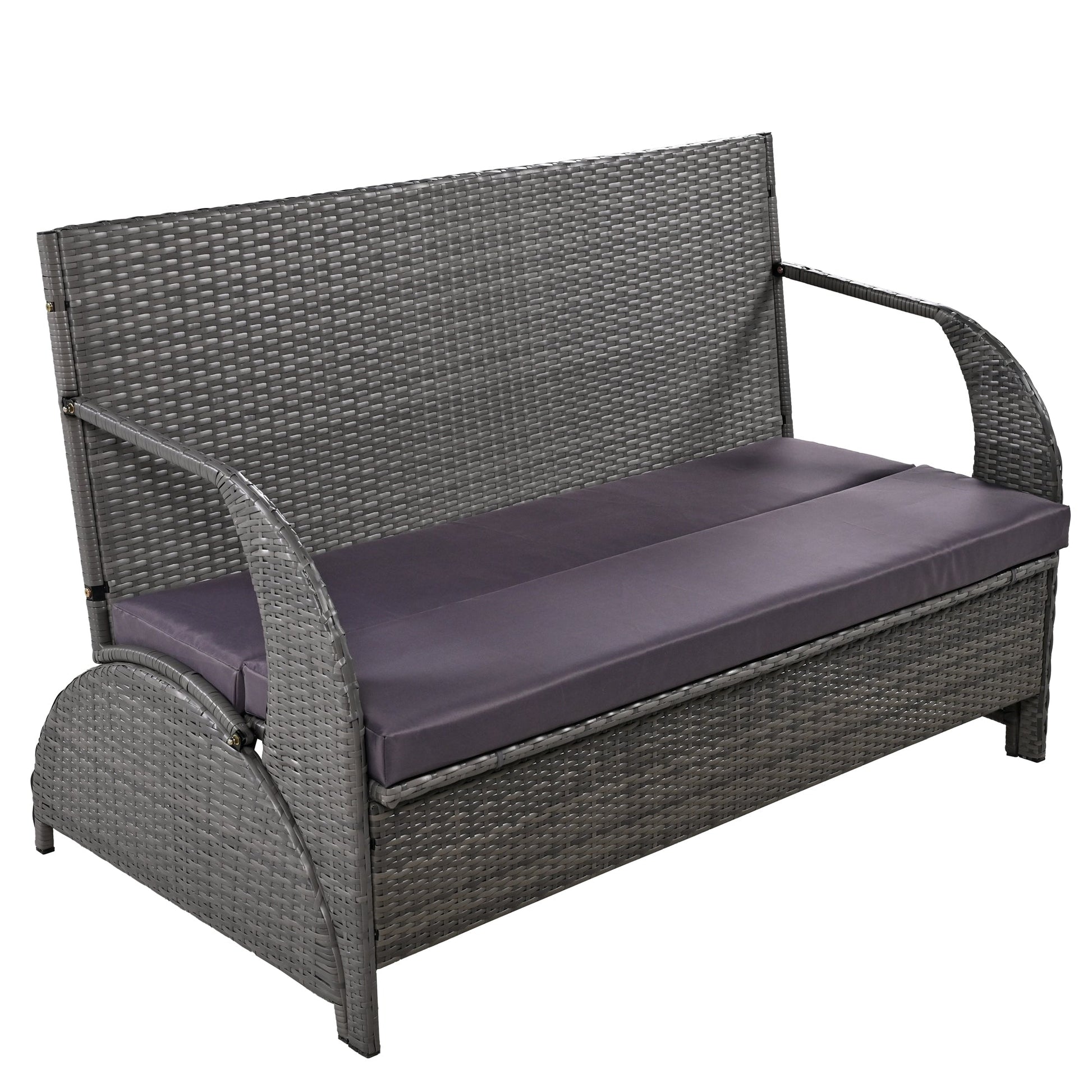 U_STYLE 2 - in - 1 Convertible Picnic Upholstered Bench Table,57.1' Outdoor Loveseat,Portable Picnic Table Couch,Convertible To 4 Seats&1 Table,For Garden,Lawn,Backyard,Porch,Patio - 1st Choice Furniture Direct