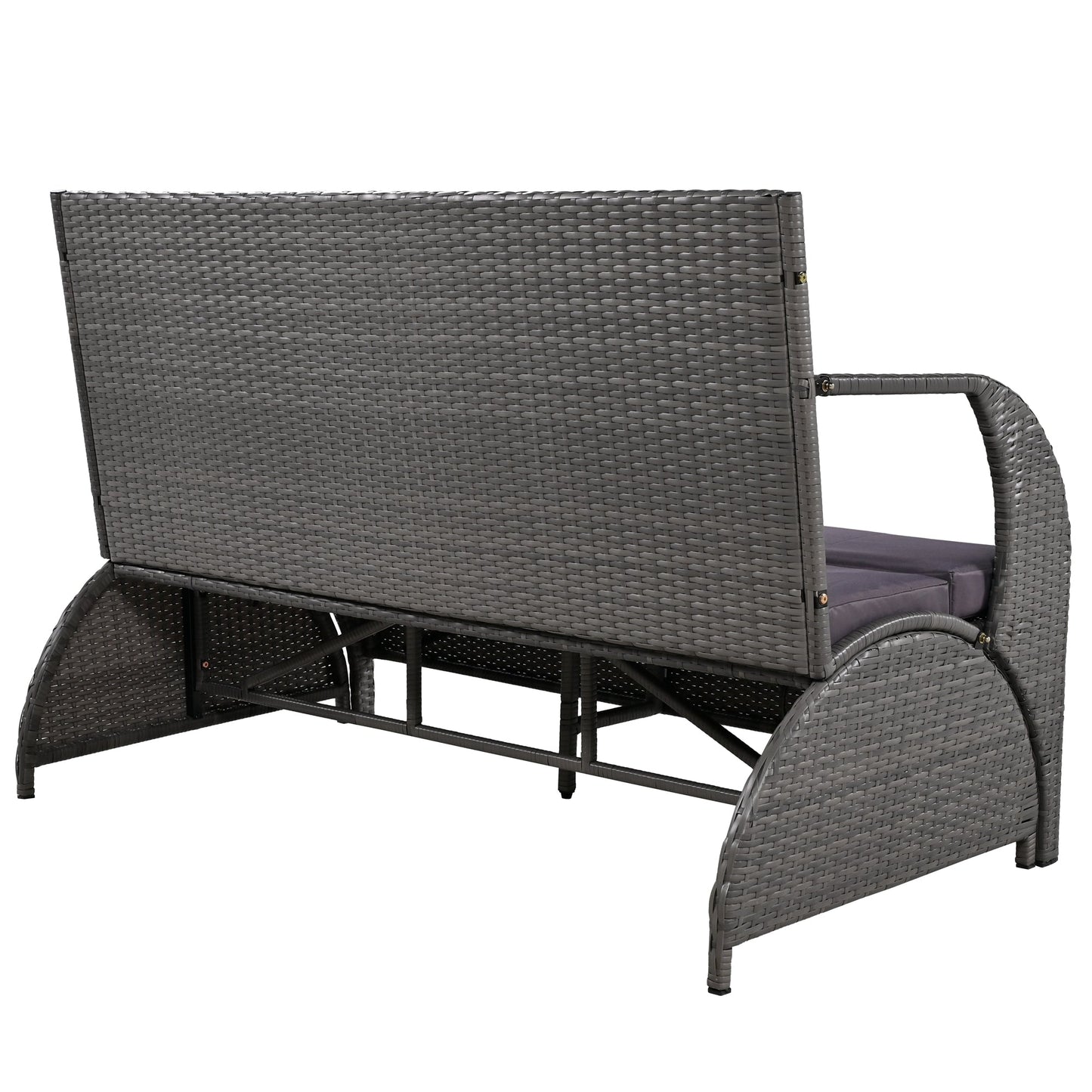 U_STYLE 2 - in - 1 Convertible Picnic Upholstered Bench Table,57.1' Outdoor Loveseat,Portable Picnic Table Couch,Convertible To 4 Seats&1 Table,For Garden,Lawn,Backyard,Porch,Patio - 1st Choice Furniture Direct