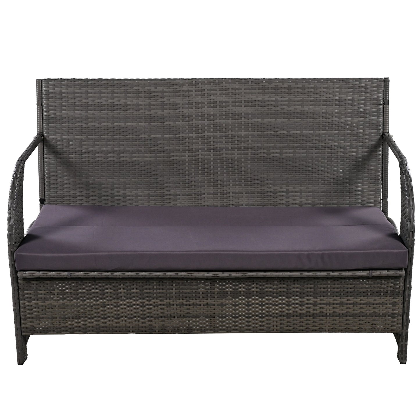 U_STYLE 2 - in - 1 Convertible Picnic Upholstered Bench Table,57.1' Outdoor Loveseat,Portable Picnic Table Couch,Convertible To 4 Seats&1 Table,For Garden,Lawn,Backyard,Porch,Patio - 1st Choice Furniture Direct