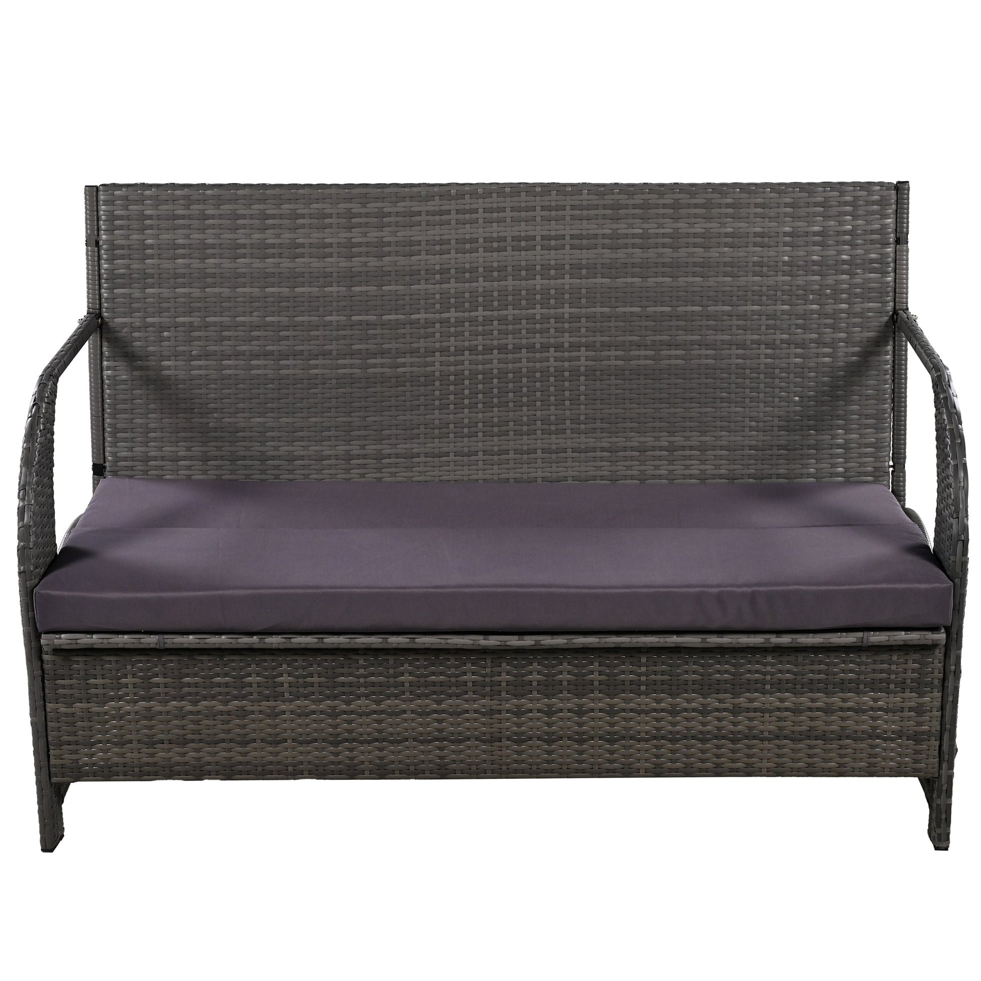 U_STYLE 2 - in - 1 Convertible Picnic Upholstered Bench Table,57.1' Outdoor Loveseat,Portable Picnic Table Couch,Convertible To 4 Seats&1 Table,For Garden,Lawn,Backyard,Porch,Patio - 1st Choice Furniture Direct