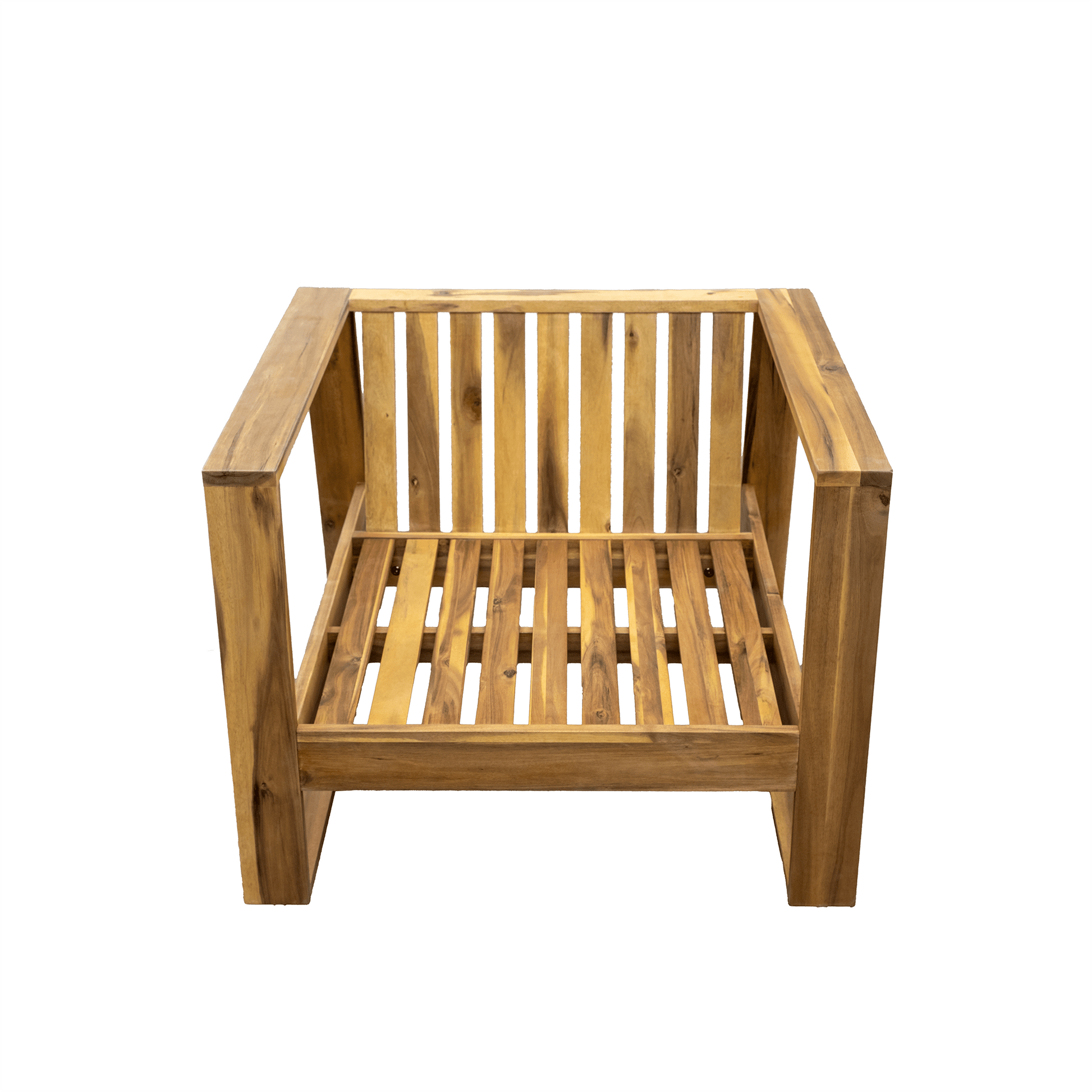 U_STYLE Acacia Wood Outdoor Lounge Set - Chair and Ottoman with Removable Cushions, All - Weather Outdoor Chaise Lounge/Daybed, Perfect for Patios, Balconies, and Gardens - 1st Choice Furniture Direct