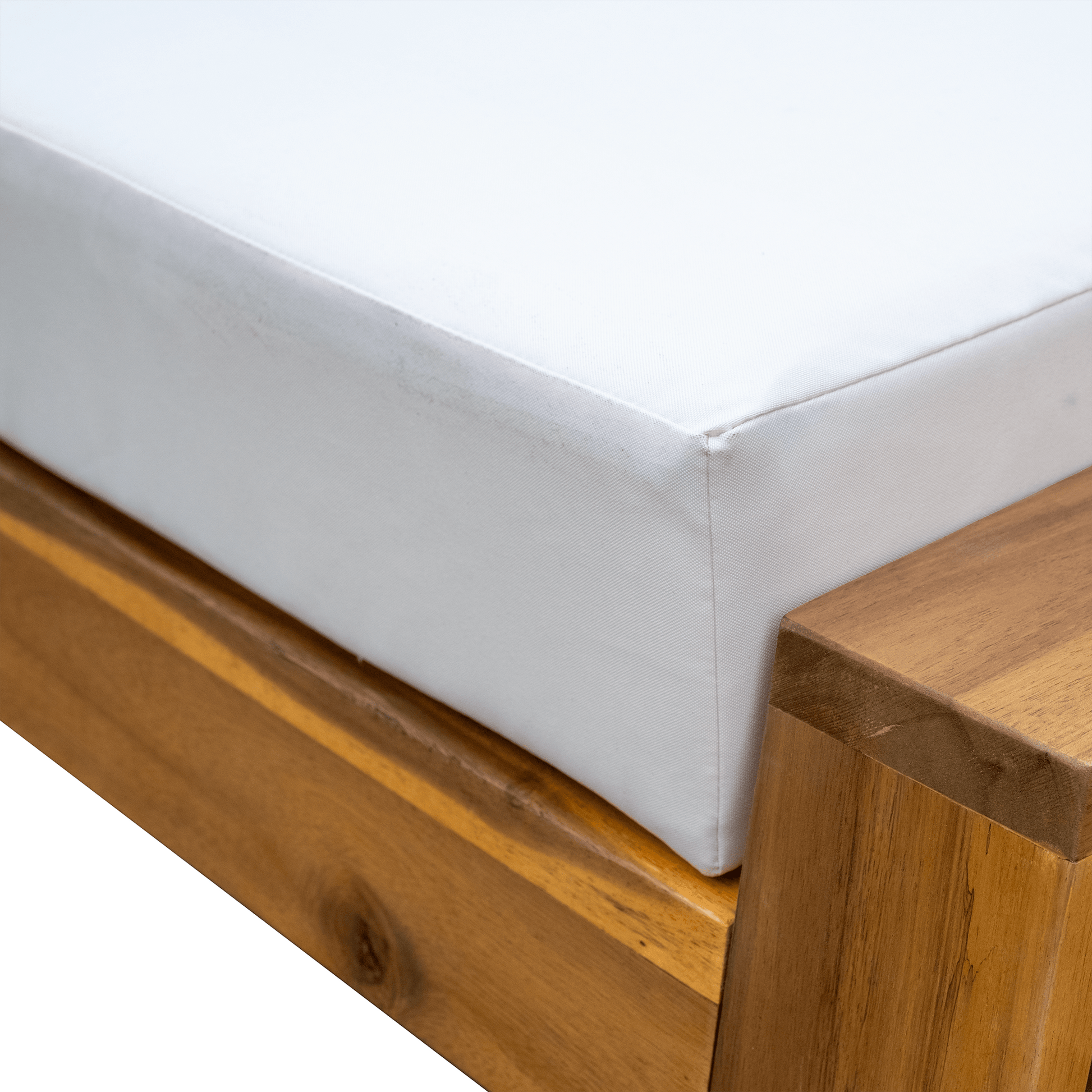 U_STYLE Acacia Wood Outdoor Lounge Set - Chair and Ottoman with Removable Cushions, All - Weather Outdoor Chaise Lounge/Daybed, Perfect for Patios, Balconies, and Gardens - 1st Choice Furniture Direct