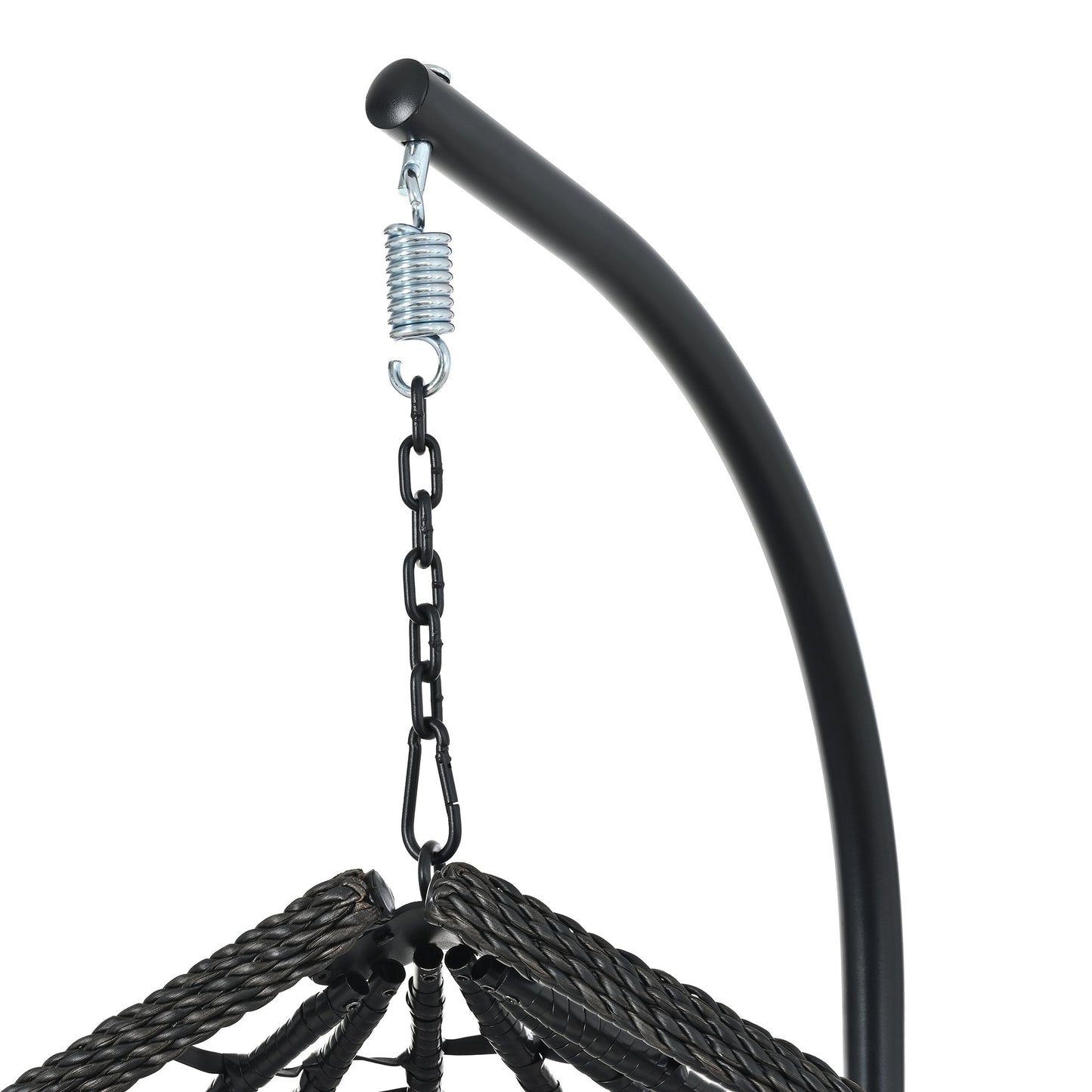 U_STYLE Indoor Outdoor Hanging Hammock Chair with Stand, Foldable Rattan Egg Swing Chair with Iron Frame and Plush Cushion & Removable Headrest,Suitable for Porch Garden,Balcony,Indoor - 1st Choice Furniture Direct