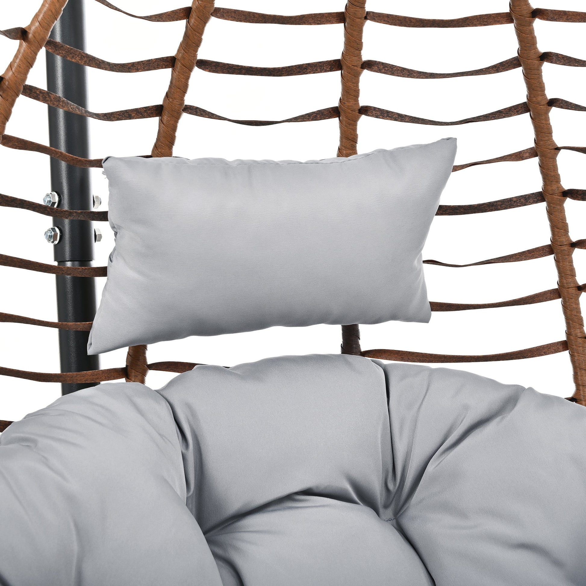 U_STYLE Indoor Outdoor Hanging Hammock Chair with Stand, Foldable Rattan Egg Swing Chair with Iron Frame and Plush Cushion & Removable Headrest,Suitable for Porch Garden,Balcony,Indoor - 1st Choice Furniture Direct