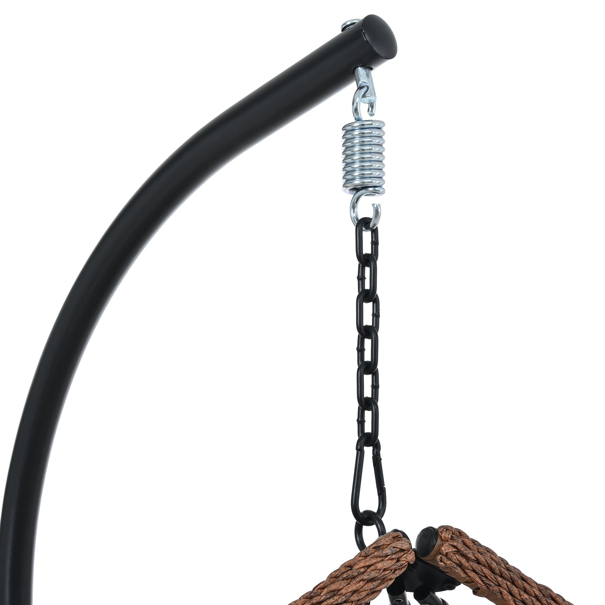 U_STYLE Indoor Outdoor Hanging Hammock Chair with Stand, Foldable Rattan Egg Swing Chair with Iron Frame and Plush Cushion & Removable Headrest,Suitable for Porch Garden,Balcony,Indoor - 1st Choice Furniture Direct