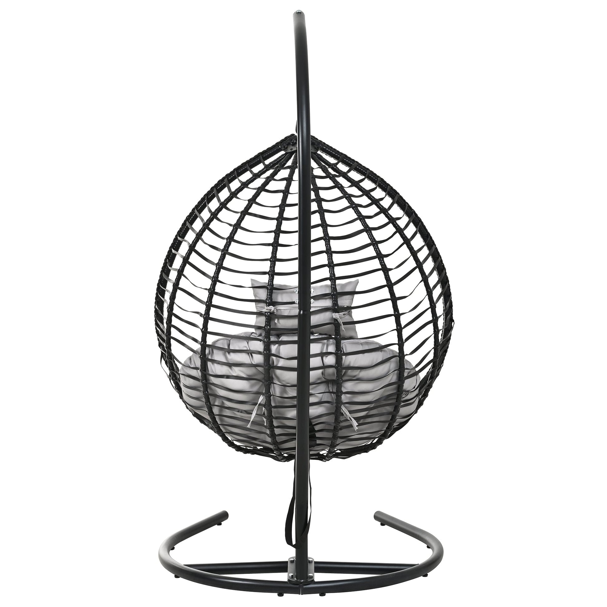U_STYLE Indoor Outdoor Hanging Hammock Chair with Stand, Foldable Rattan Egg Swing Chair with Iron Frame and Plush Cushion & Removable Headrest,Suitable for Porch Garden,Balcony,Indoor - 1st Choice Furniture Direct
