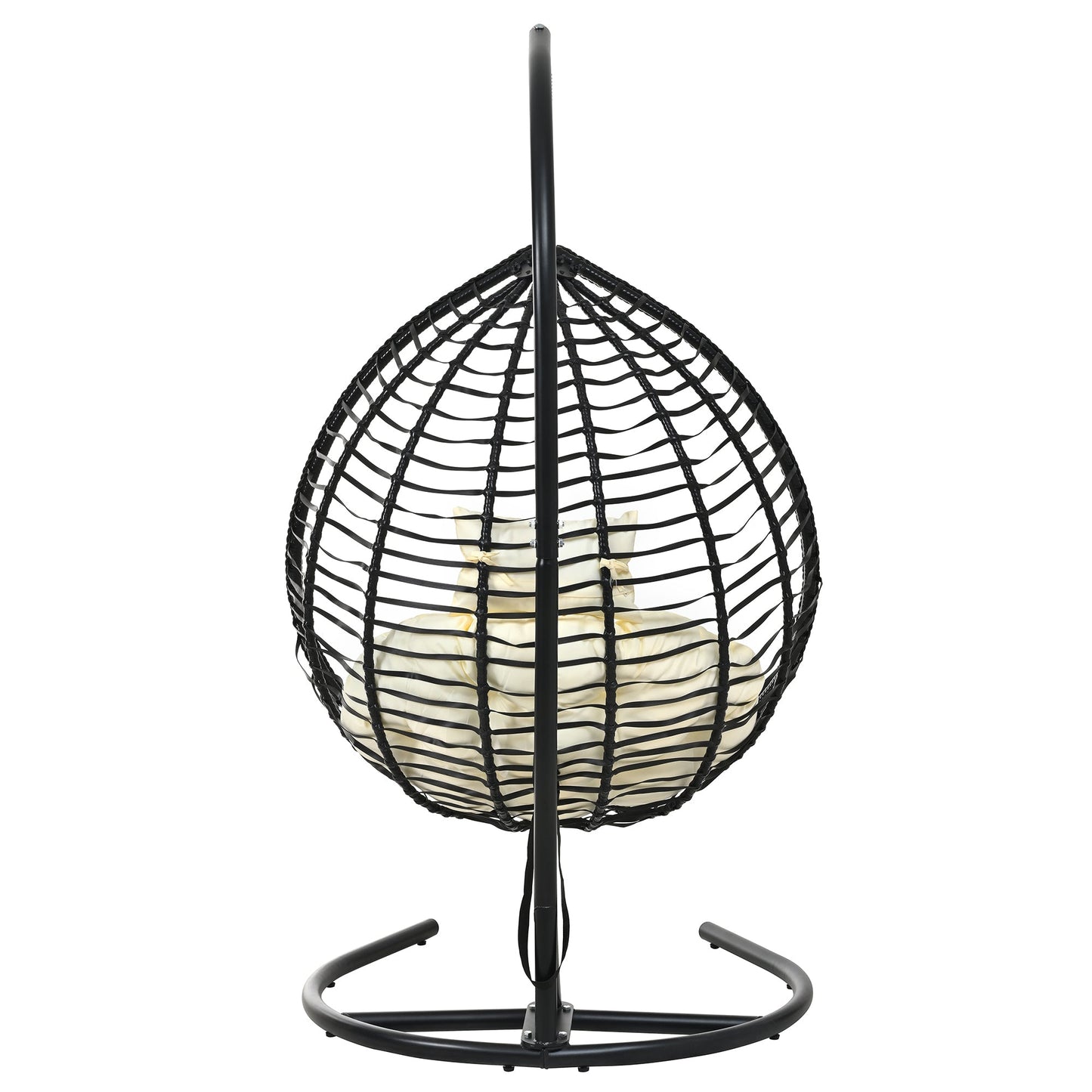 U_STYLE Indoor Outdoor Hanging Hammock Chair with Stand, Foldable Rattan Egg Swing Chair with Iron Frame and Plush Cushion & Removable Headrest,Suitable for Porch Garden,Balcony,Indoor - 1st Choice Furniture Direct
