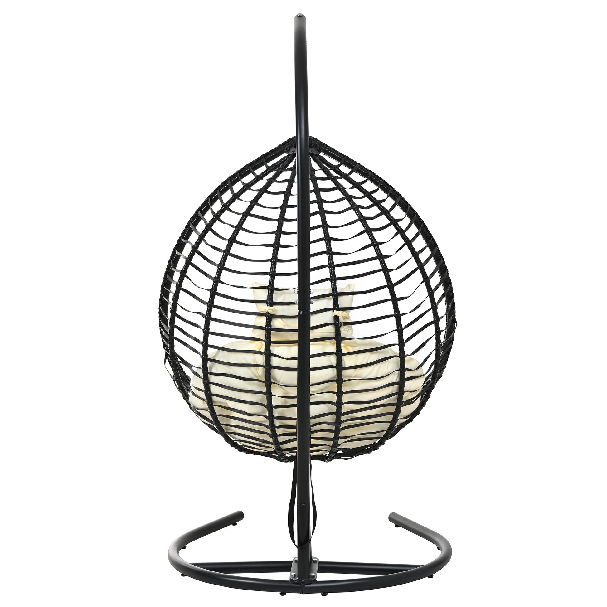 U_STYLE Indoor Outdoor Hanging Hammock Chair with Stand, Foldable Rattan Egg Swing Chair with Iron Frame and Plush Cushion & Removable Headrest,Suitable for Porch Garden,Balcony,Indoor - 1st Choice Furniture Direct