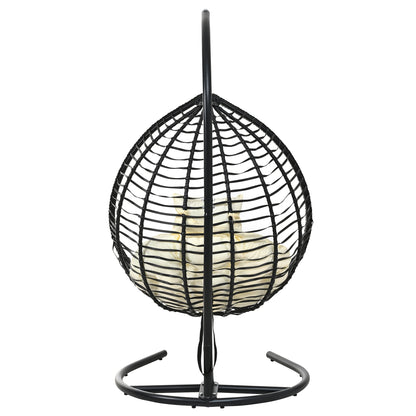 U_STYLE Indoor Outdoor Hanging Hammock Chair with Stand, Foldable Rattan Egg Swing Chair with Iron Frame and Plush Cushion & Removable Headrest,Suitable for Porch Garden,Balcony,Indoor - 1st Choice Furniture Direct