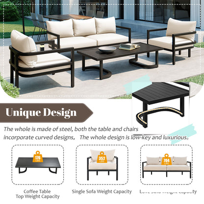 U_Style Multi - person Outdoor Steel Sofa Set, Waterproof, Anti - rust and Anti - uv, Suitable for Gardens and Lawns - 1st Choice Furniture Direct