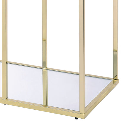 Uchenna Clear Glass & Gold Finish Sofa Table - 1st Choice Furniture Direct