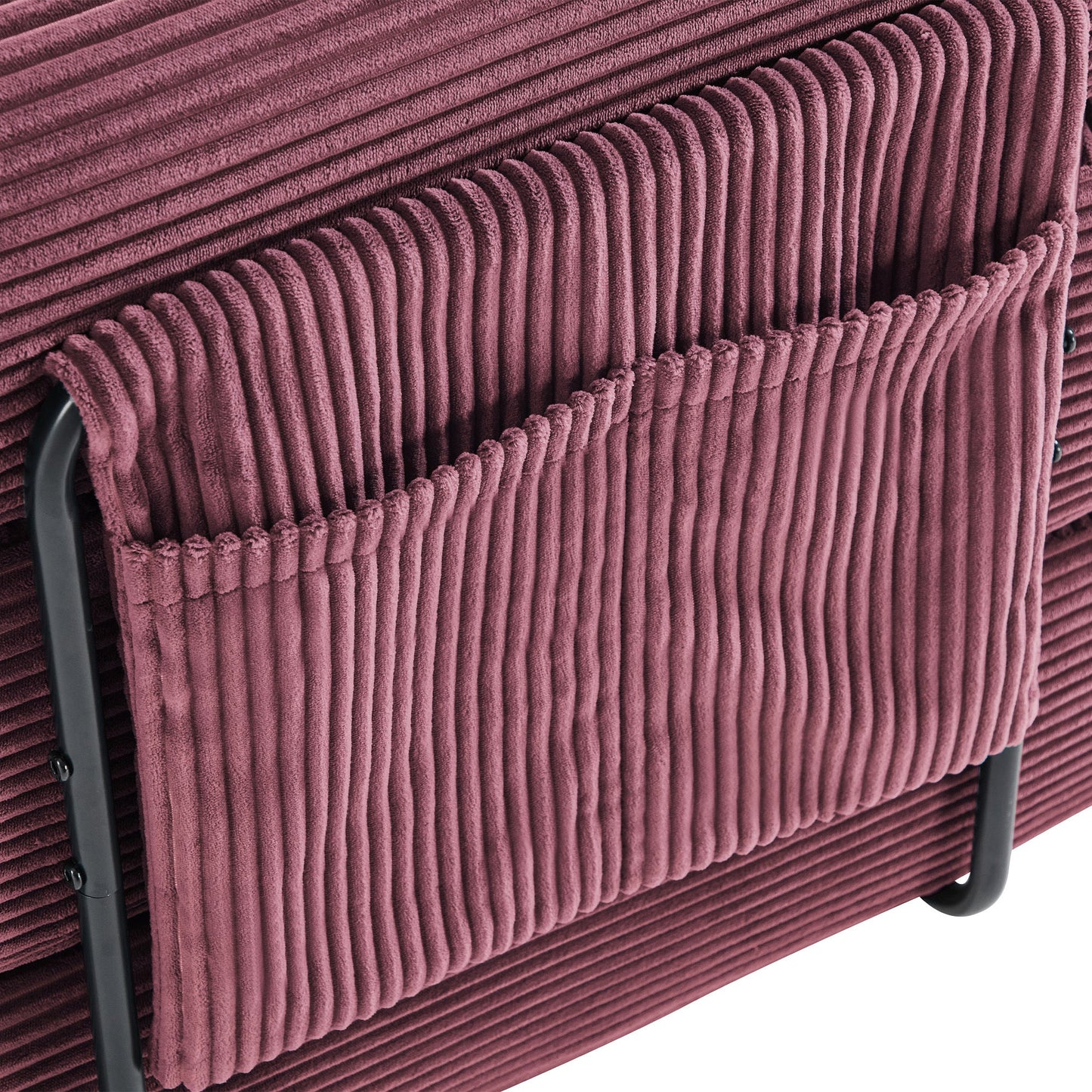 UNITED WE WIN convertible folding sofa bed, with fixed frame and pillow back handrail, cloud corduroy folding mattress sofa, folding memory foam bed in living room/dormitory/guest room/home office/apt - 1st Choice Furniture Direct