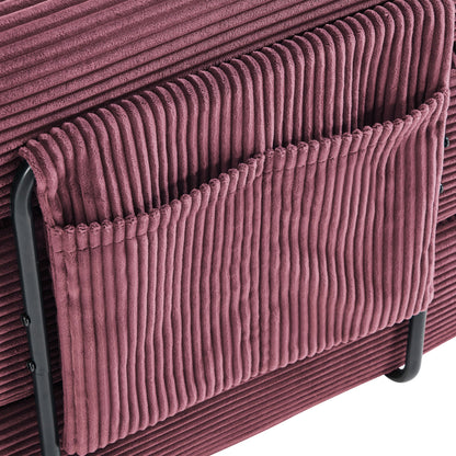 UNITED WE WIN convertible folding sofa bed, with fixed frame and pillow back handrail, cloud corduroy folding mattress sofa, folding memory foam bed in living room/dormitory/guest room/home office/apt - 1st Choice Furniture Direct