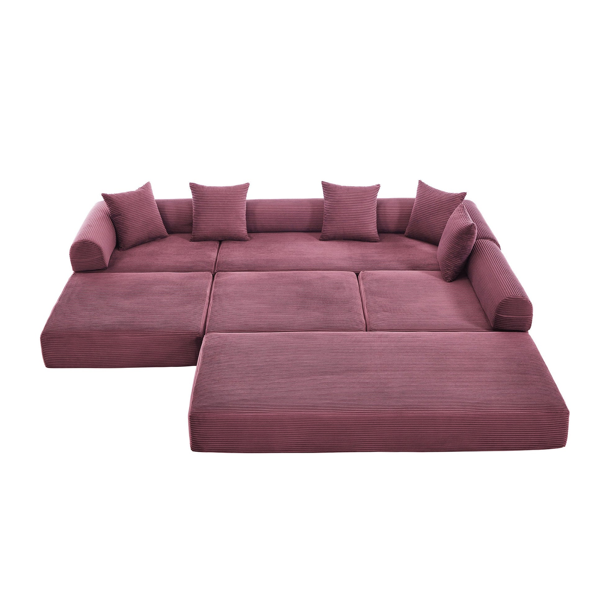 UNITED WE WIN convertible folding sofa bed, with fixed frame and pillow back handrail, cloud corduroy folding mattress sofa, folding memory foam bed in living room/dormitory/guest room/home office/apt - 1st Choice Furniture Direct