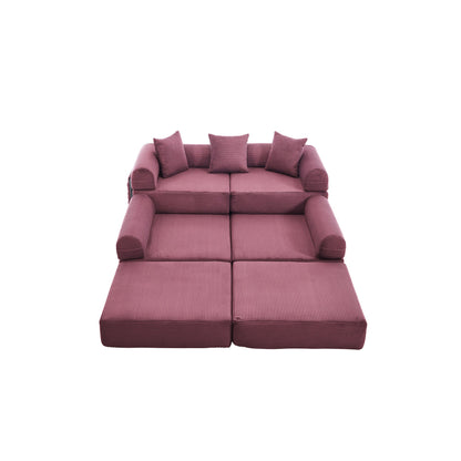 UNITED WE WIN convertible folding sofa bed, with fixed frame and pillow back handrail, cloud corduroy folding mattress sofa, folding memory foam bed in living room/dormitory/guest room/home office/apt - 1st Choice Furniture Direct