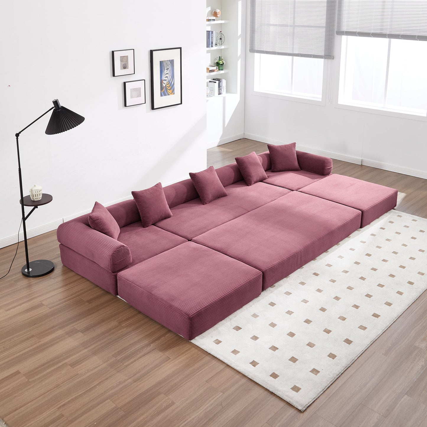 UNITED WE WIN convertible folding sofa bed, with fixed frame and pillow back handrail, cloud corduroy folding mattress sofa, folding memory foam bed in living room/dormitory/guest room/home office/apt - 1st Choice Furniture Direct