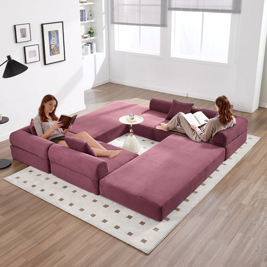 UNITED WE WIN convertible folding sofa bed, with fixed frame and pillow back handrail, cloud corduroy folding mattress sofa, folding memory foam bed in living room/dormitory/guest room/home office/apt - 1st Choice Furniture Direct