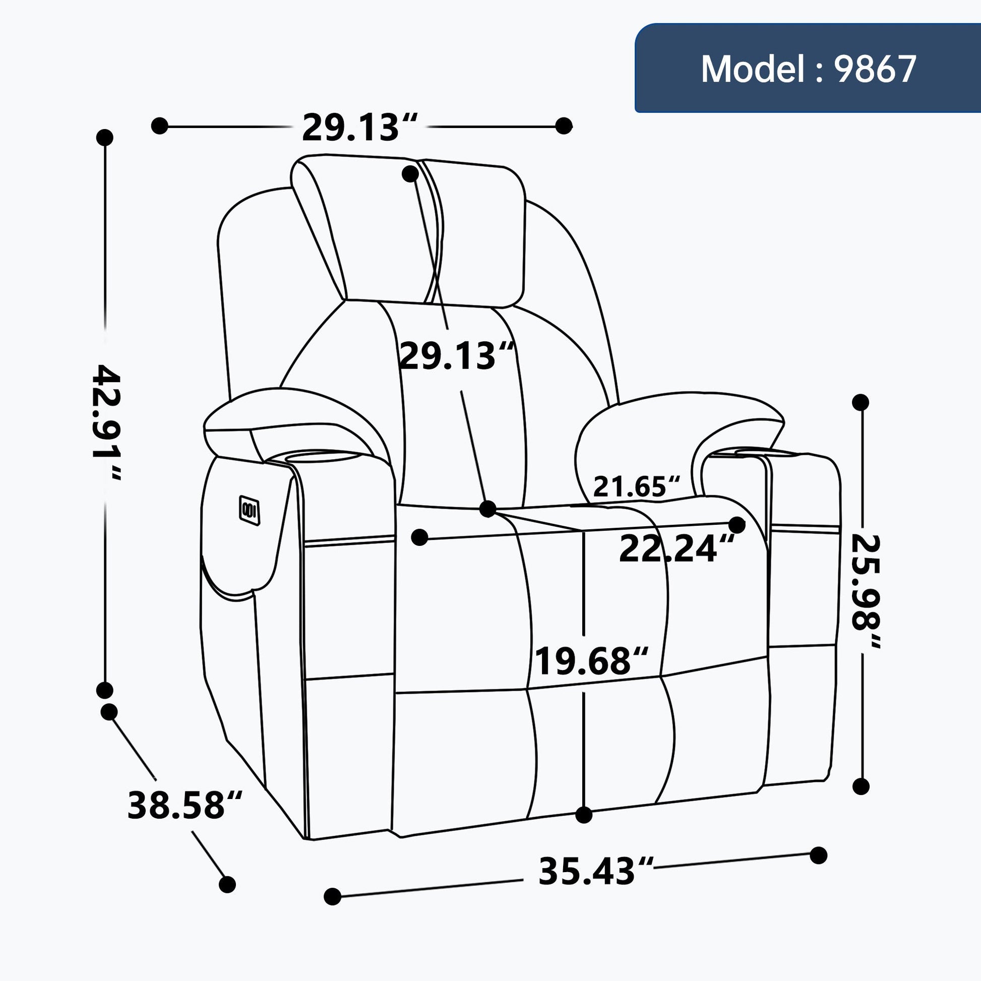 Up to 350 LBS polyester Power Lift Recliner Chair, Heavy Duty Motion Mechanism with 8 - Point Vibration Massage and Lumbar Heating, USB and Type - C Ports, Stainless Steel Cup Holders, Beige - 1st Choice Furniture Direct
