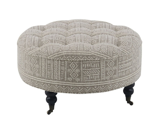 Upendo Pattern Fabric Ottoman w/Casters - 1st Choice Furniture Direct