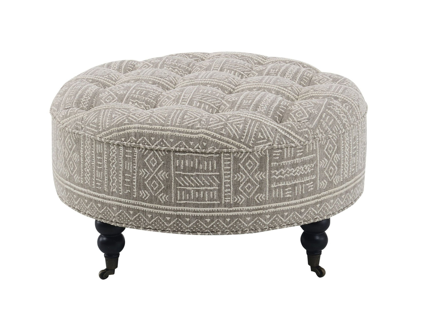 Upendo Pattern Fabric Ottoman w/Casters - 1st Choice Furniture Direct