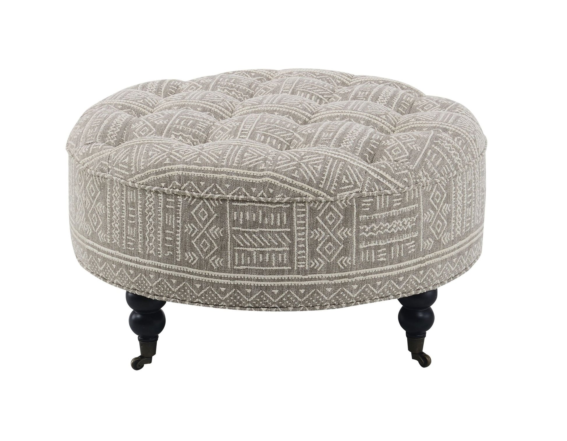 Upendo Pattern Fabric Ottoman w/Casters - 1st Choice Furniture Direct