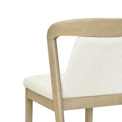 Upholstered Backrest Armless Dining Chairs (Natural Ash+Beige) - 1st Choice Furniture Direct