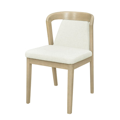 Upholstered Backrest Armless Dining Chairs (Natural Ash+Beige) - 1st Choice Furniture Direct