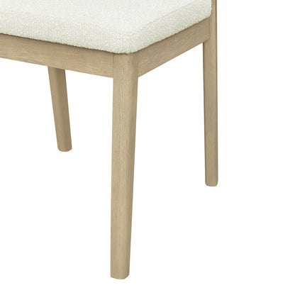 Upholstered Backrest Armless Dining Chairs (Natural Ash+Beige) - 1st Choice Furniture Direct