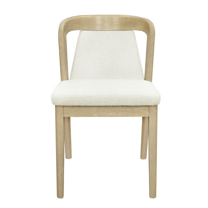 Upholstered Backrest Armless Dining Chairs (Natural Ash+Beige) - 1st Choice Furniture Direct