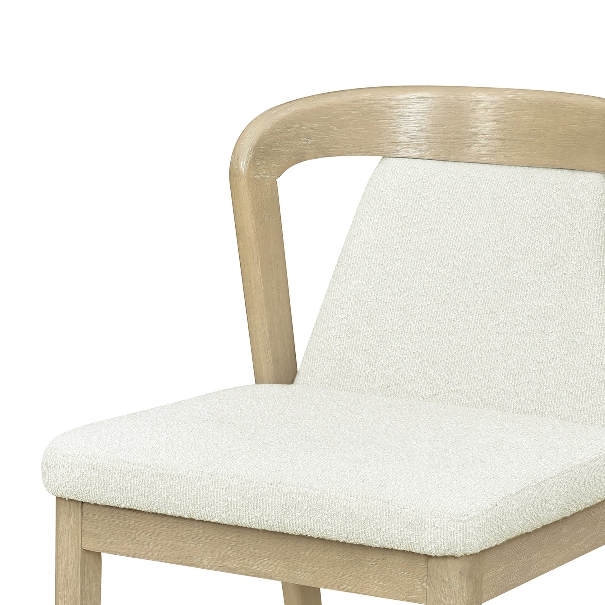Upholstered Backrest Armless Dining Chairs (Natural Ash+Beige) - 1st Choice Furniture Direct