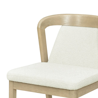 Upholstered Backrest Armless Dining Chairs (Natural Ash+Beige) - 1st Choice Furniture Direct