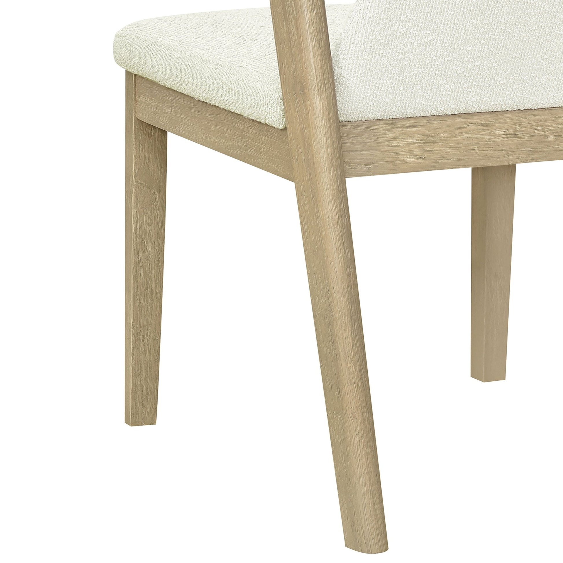 Upholstered Backrest Armless Dining Chairs (Natural Ash+Beige) - 1st Choice Furniture Direct