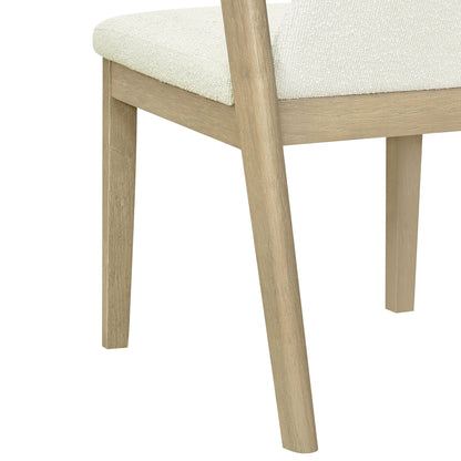Upholstered Backrest Armless Dining Chairs (Natural Ash+Beige) - 1st Choice Furniture Direct