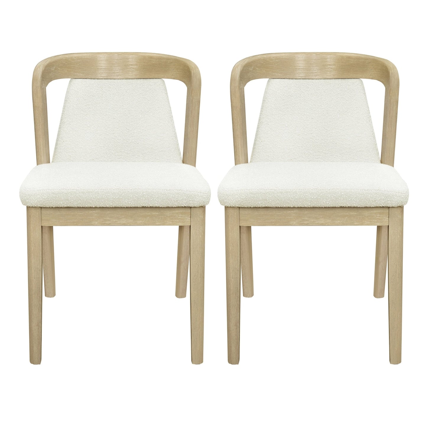 Upholstered Backrest Armless Dining Chairs (Natural Ash+Beige) - 1st Choice Furniture Direct