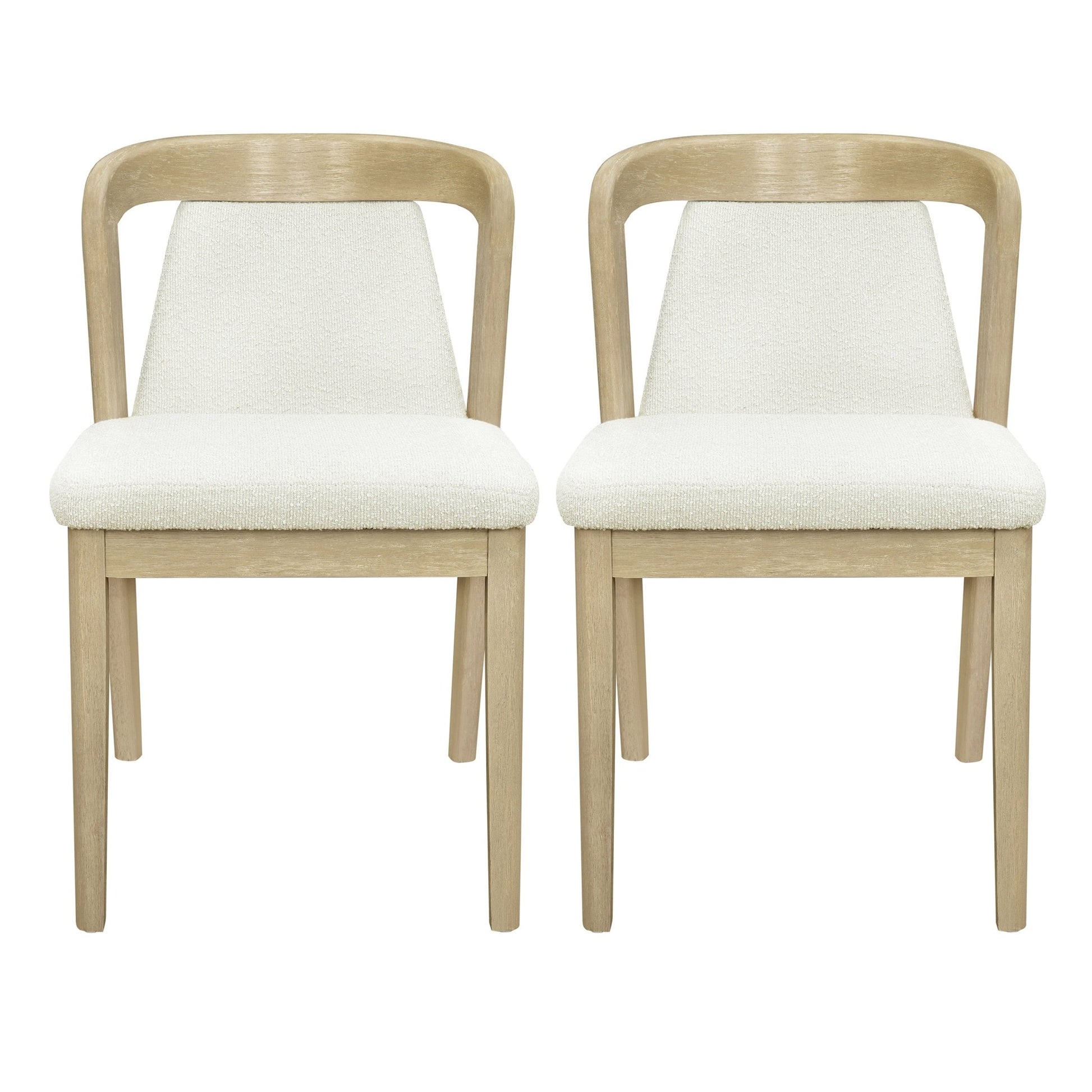 Upholstered Backrest Armless Dining Chairs (Natural Ash+Beige) - 1st Choice Furniture Direct