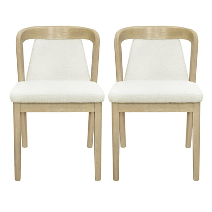 Upholstered Backrest Armless Dining Chairs (Natural Ash+Beige) - 1st Choice Furniture Direct