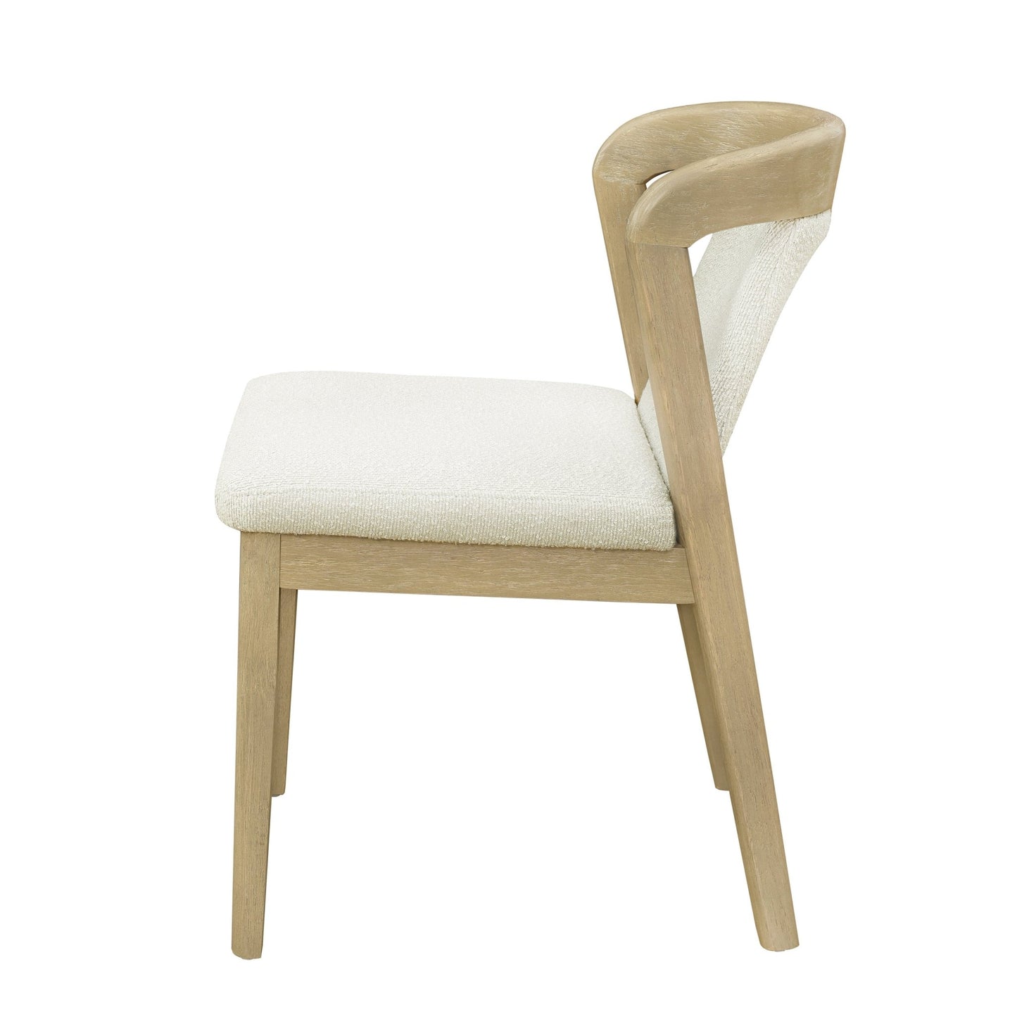 Upholstered Backrest Armless Dining Chairs (Natural Ash+Beige) - 1st Choice Furniture Direct