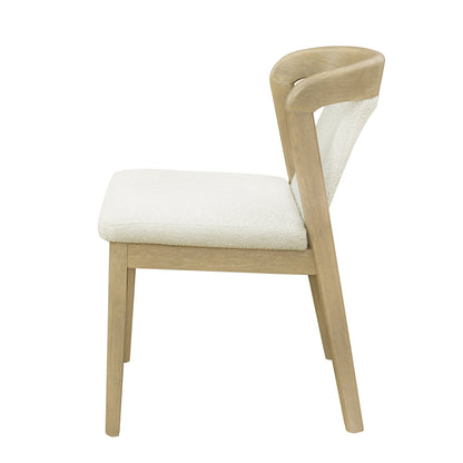 Upholstered Backrest Armless Dining Chairs (Natural Ash+Beige) - 1st Choice Furniture Direct