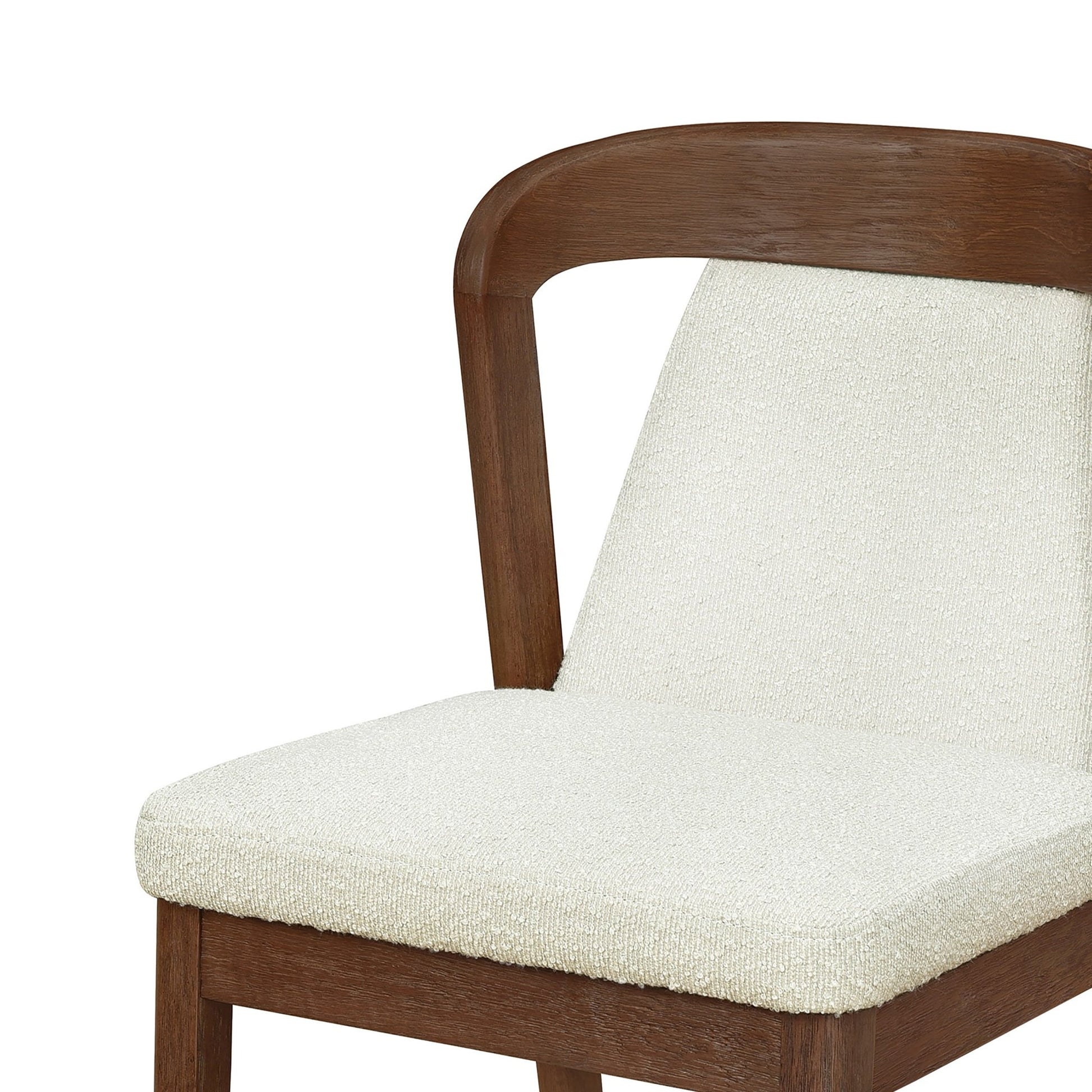 Upholstered Backrest Armless Dining Chairs (Walnut+Camel) - 1st Choice Furniture Direct