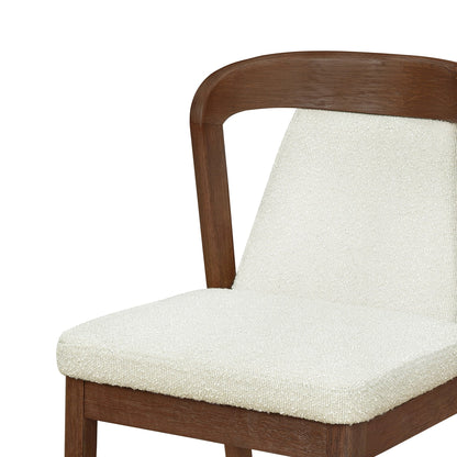 Upholstered Backrest Armless Dining Chairs (Walnut+Camel) - 1st Choice Furniture Direct