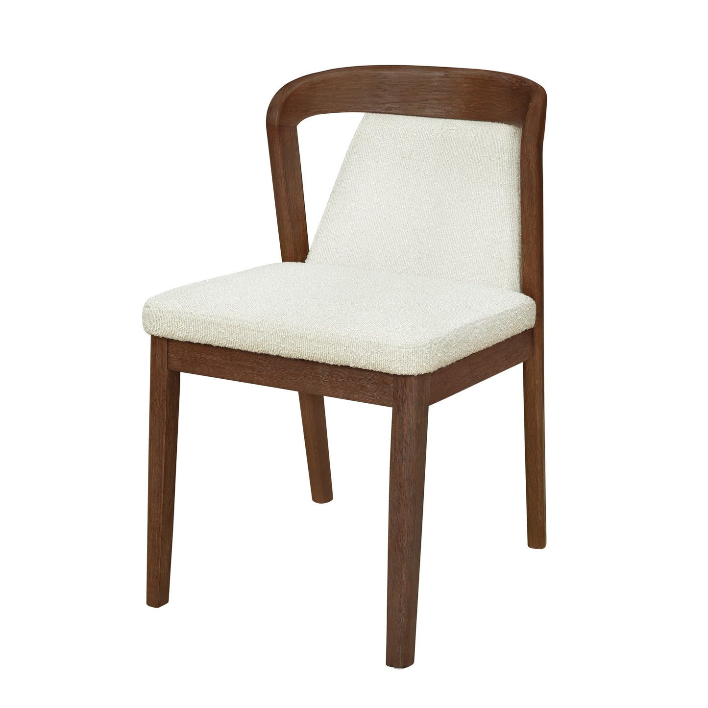 Upholstered Backrest Armless Dining Chairs (Walnut+Camel) - 1st Choice Furniture Direct